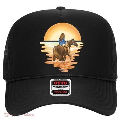 Girl Riding Horse Sunset Hat