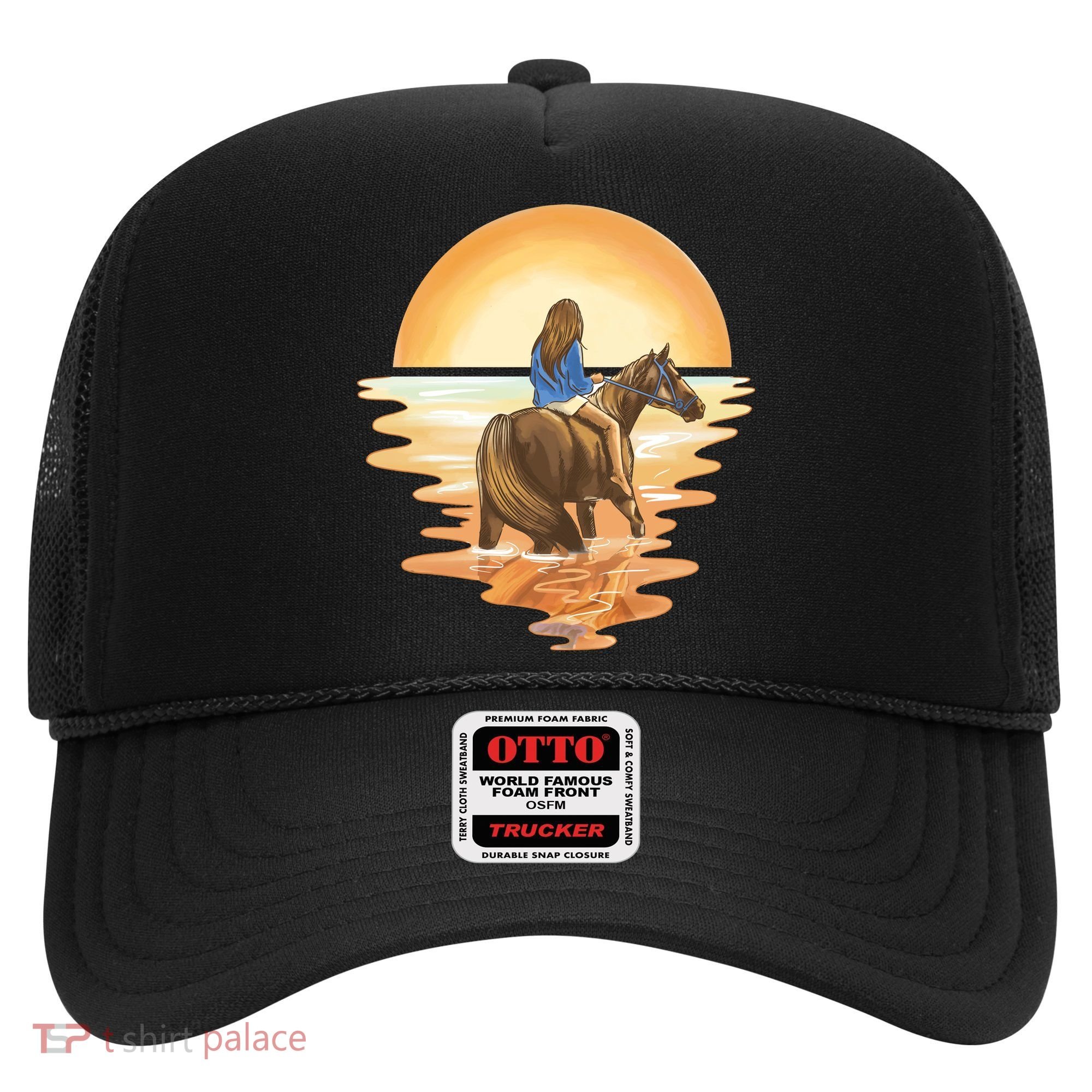 Girl Riding Horse Sunset Hat