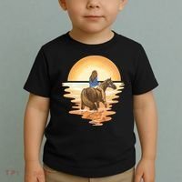 Girl Riding Horse Sunset Toddler T-Shirt thumb 2