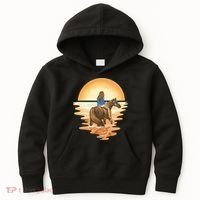Girl Riding Horse Sunset Kids Hoodie thumb 0