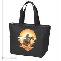Girl Riding Horse Sunset Tote Bag thumb 3
