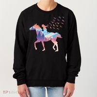 Girl Riding Horse In Forest Women's Sweatshirt thumb 0