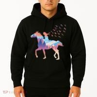 Girl Riding Horse In Forest Hoodie thumb 2