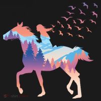 Girl Riding Horse In Forest Sweatshirt thumb 3