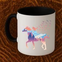 Girl Riding Horse In Forest Coffee Mug thumb 2