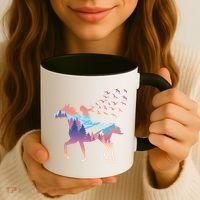 Girl Riding Horse In Forest Coffee Mug thumb 3