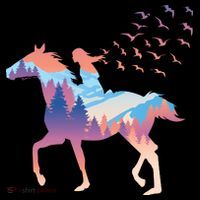 Girl Riding Horse In Forest Coffee Mug thumb 5