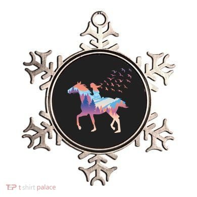 Girl Riding Horse In Forest Ornament