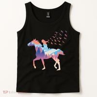 Girl Riding Horse In Forest Tank Top thumb 2
