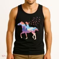 Girl Riding Horse In Forest Tank Top thumb 3