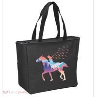Girl Riding Horse In Forest Tote Bag thumb 2