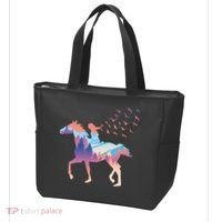 Girl Riding Horse In Forest Tote Bag thumb 3