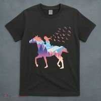 Girl Riding Horse In Forest T-Shirt thumb 4