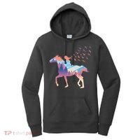 Girl Riding Horse In Forest Women's Hoodie thumb 0