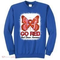 Go Red Heart Disease Awareness Month Red Ribbon Butterfly Gift Sweatshirt thumb 0