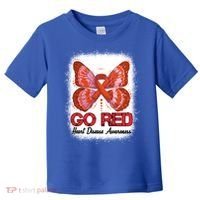 Go Red Heart Disease Awareness Month Red Ribbon Butterfly Gift Toddler T-Shirt thumb 0