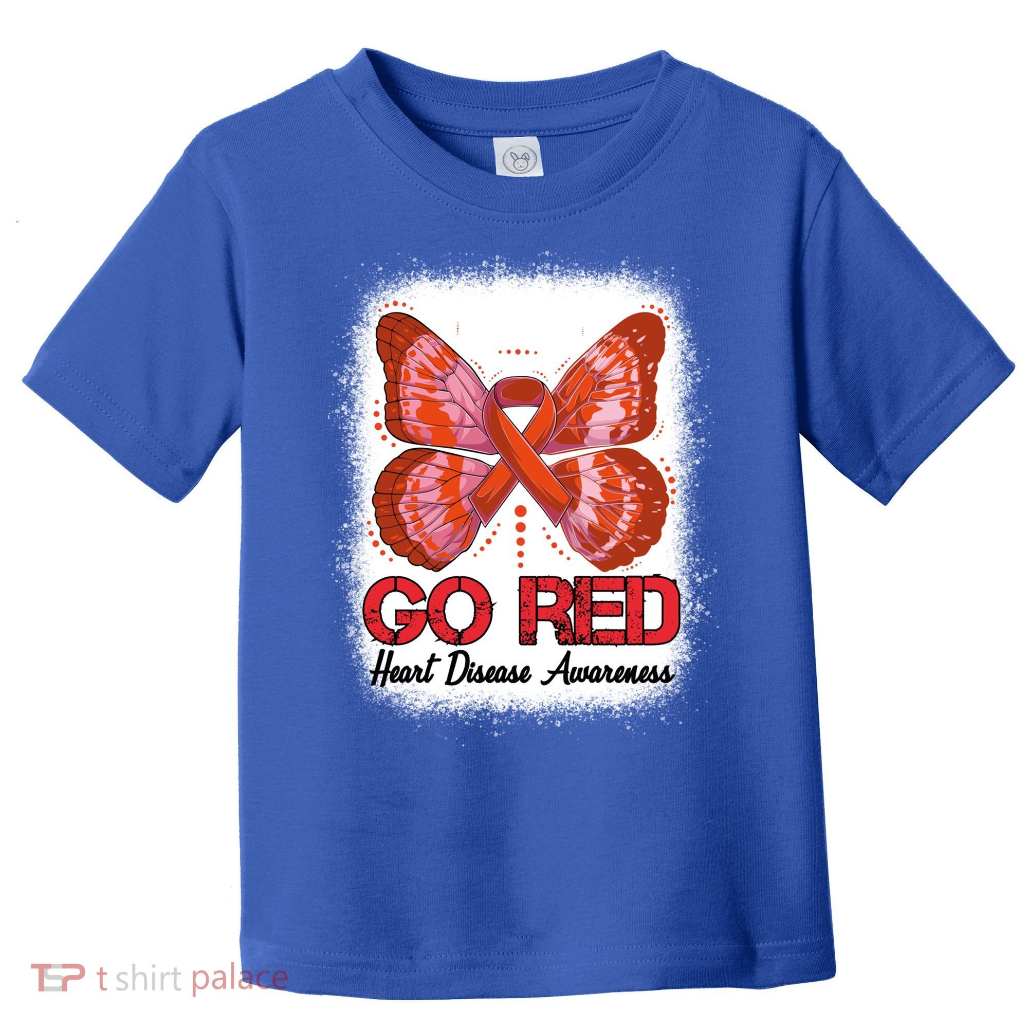 Go Red Heart Disease Awareness Month Red Ribbon Butterfly Gift Toddler T-Shirt