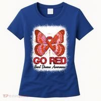 Go Red Heart Disease Awareness Month Red Ribbon Butterfly Gift Women's T-Shirt thumb 0
