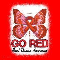 Go Red Heart Disease Awareness Month Red Ribbon Butterfly Gift Santa Hat thumb 1
