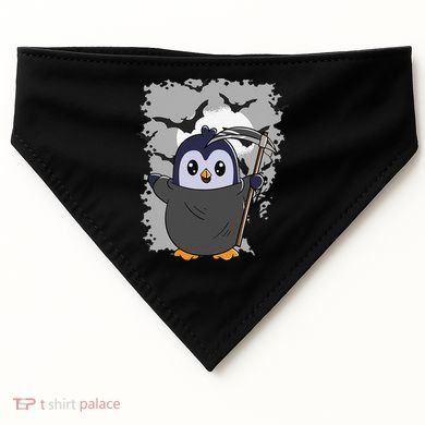 Grim Reaper Halloween Spooky Penguin Halloween Penguin USA-Made Doggie Bandana
