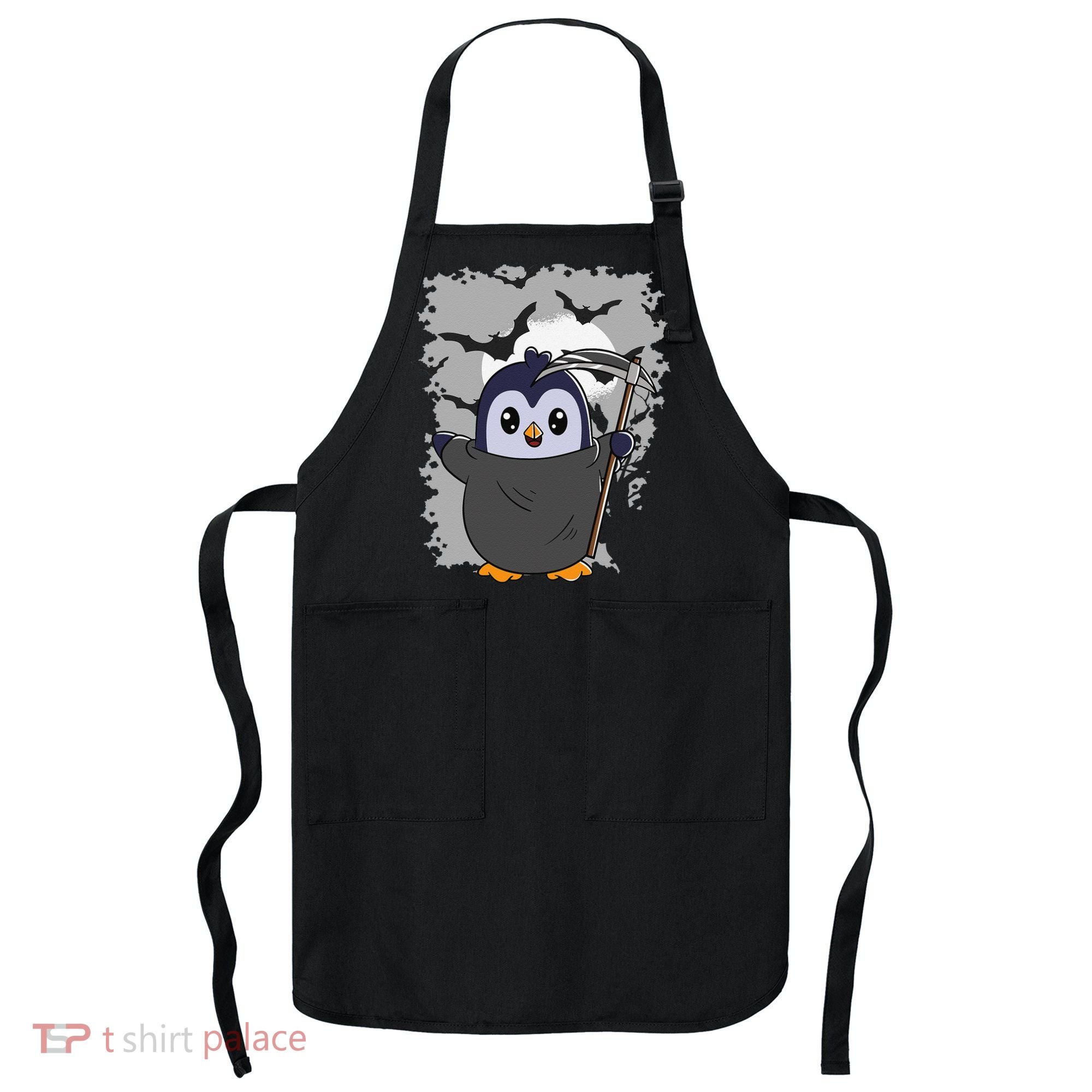 Grim Reaper Halloween Spooky Penguin Halloween Penguin Apron