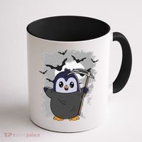 Grim Reaper Halloween Spooky Penguin Halloween Penguin Coffee Mug thumb 1