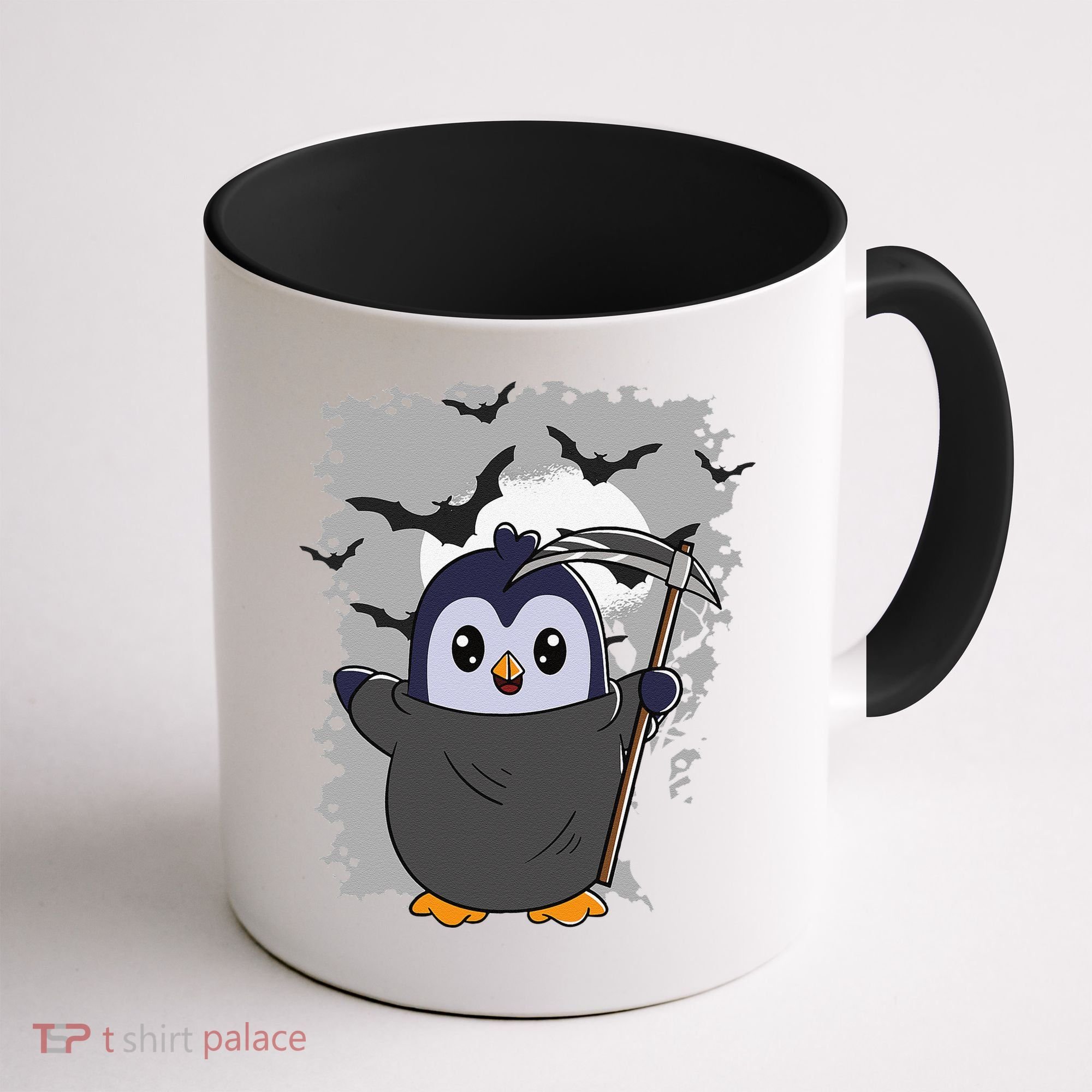 Grim Reaper Halloween Spooky Penguin Halloween Penguin Coffee Mug