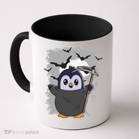 Grim Reaper Halloween Spooky Penguin Halloween Penguin Coffee Mug thumb 0