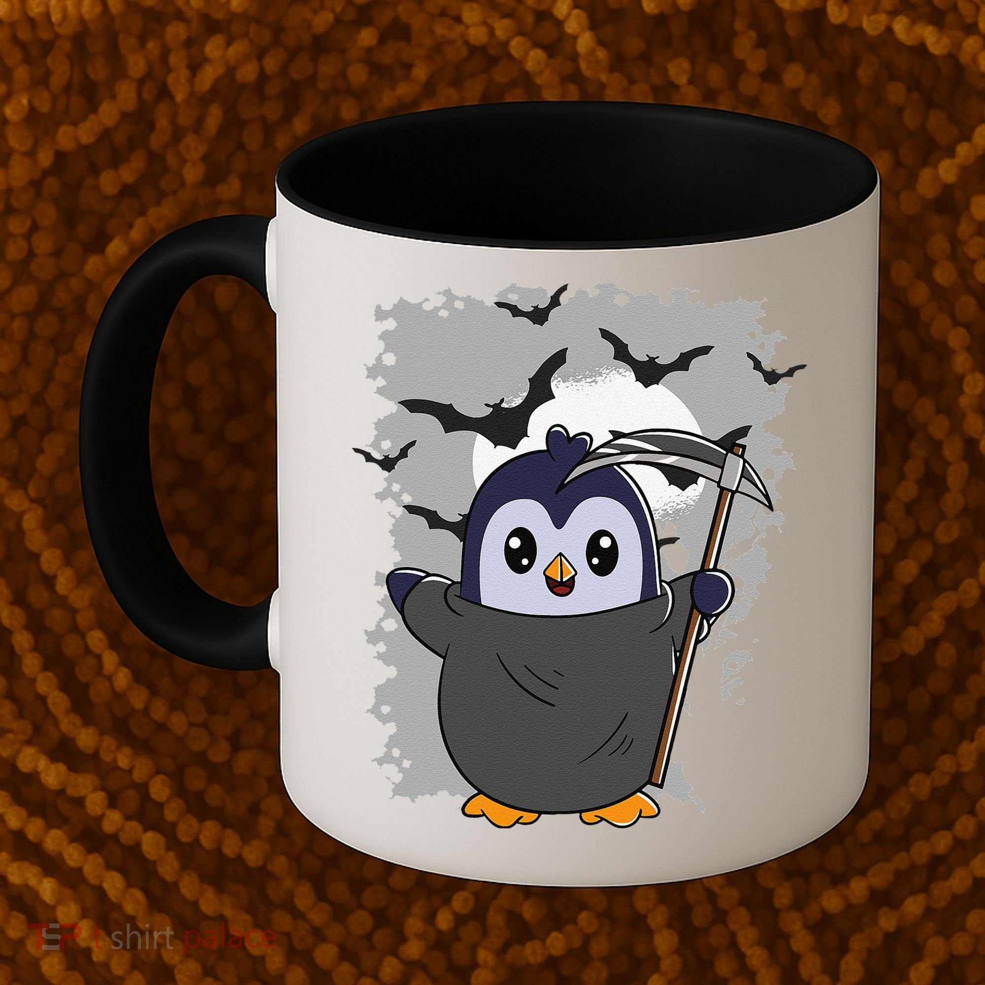 Grim Reaper Halloween Spooky Penguin Halloween Penguin Coffee Mug