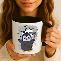 Grim Reaper Halloween Spooky Penguin Halloween Penguin Coffee Mug thumb 3
