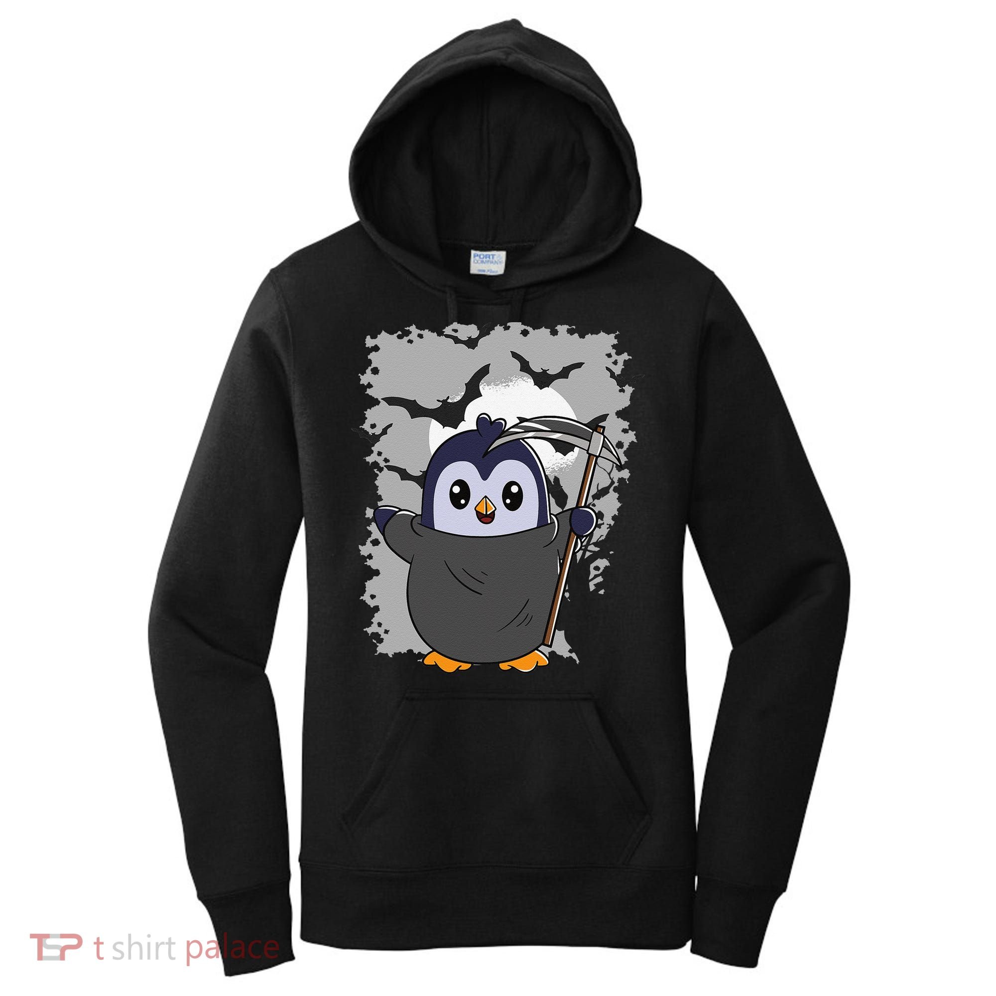 Grim Reaper Halloween Spooky Penguin Halloween Penguin Women's Hoodie