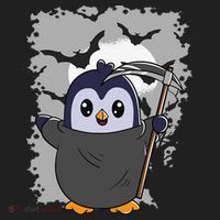 Grim Reaper Halloween Spooky Penguin Halloween Penguin Hat thumb 2