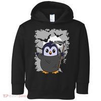 Grim Reaper Halloween Spooky Penguin Halloween Penguin Toddler Hoodie thumb 0