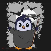 Grim Reaper Halloween Spooky Penguin Halloween Penguin Toddler Hoodie thumb 2