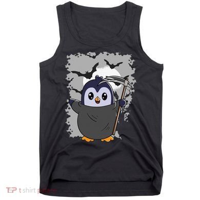 Grim Reaper Halloween Spooky Penguin Halloween Penguin Tank Top
