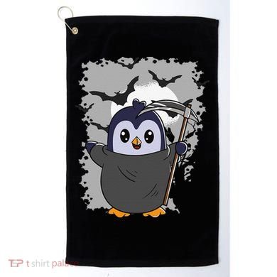 Grim Reaper Halloween Spooky Penguin Halloween Penguin Golf Towel