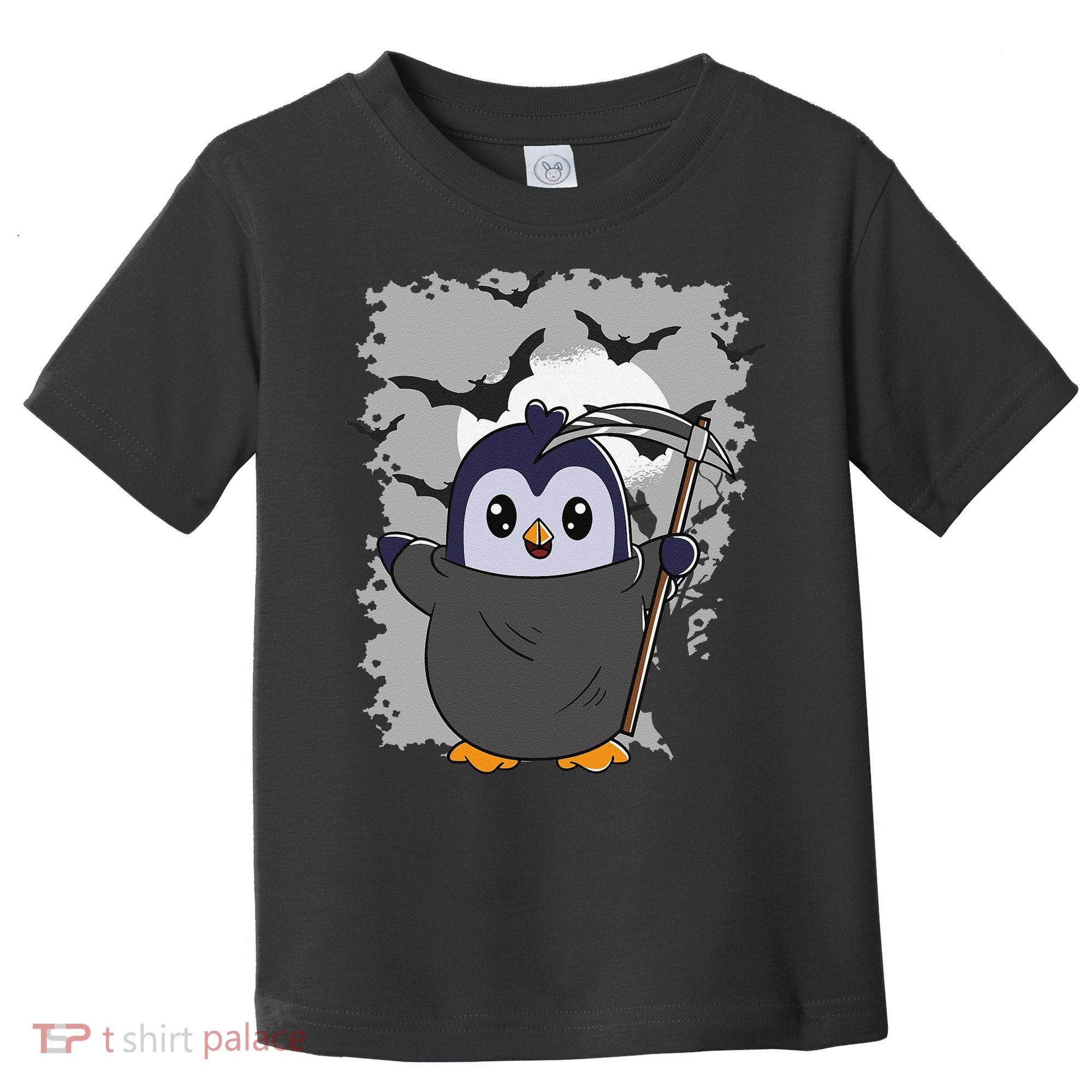 Grim Reaper Halloween Spooky Penguin Halloween Penguin Toddler T-Shirt