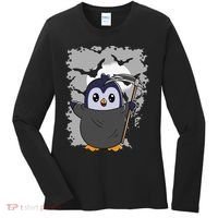 Grim Reaper Halloween Spooky Penguin Halloween Penguin Women's Long Sleeve Shirt thumb 0