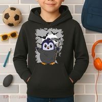 Grim Reaper Halloween Spooky Penguin Halloween Penguin Kids Hoodie thumb 2
