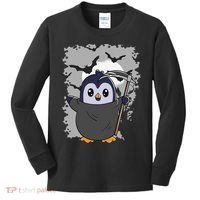 Grim Reaper Halloween Spooky Penguin Halloween Penguin Kids Long Sleeve Shirt thumb 0