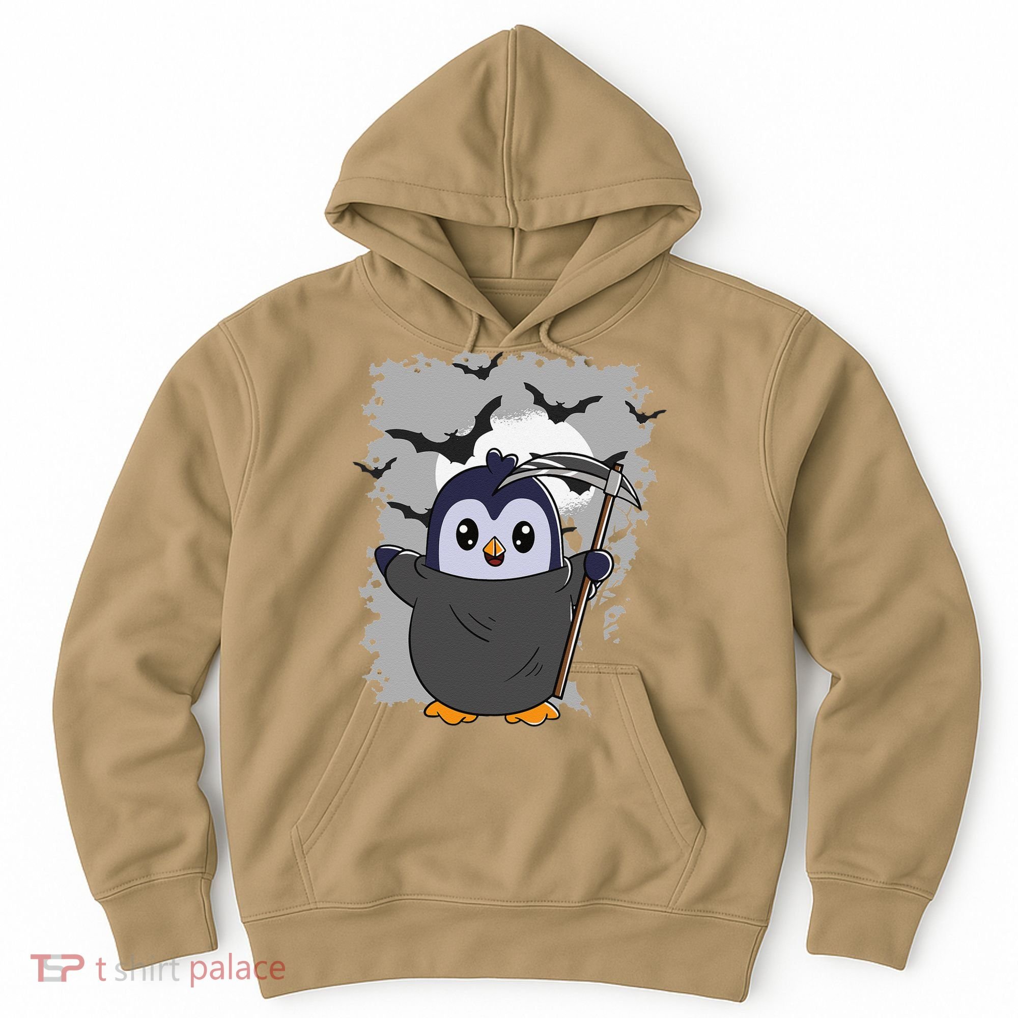 Grim Reaper Halloween Spooky Penguin Halloween Penguin Hoodie