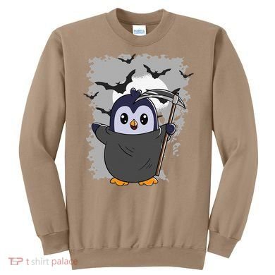 Grim Reaper Halloween Spooky Penguin Halloween Penguin Sweatshirt