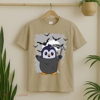 Grim Reaper Halloween Spooky Penguin Halloween Penguin T-Shirt thumb 2