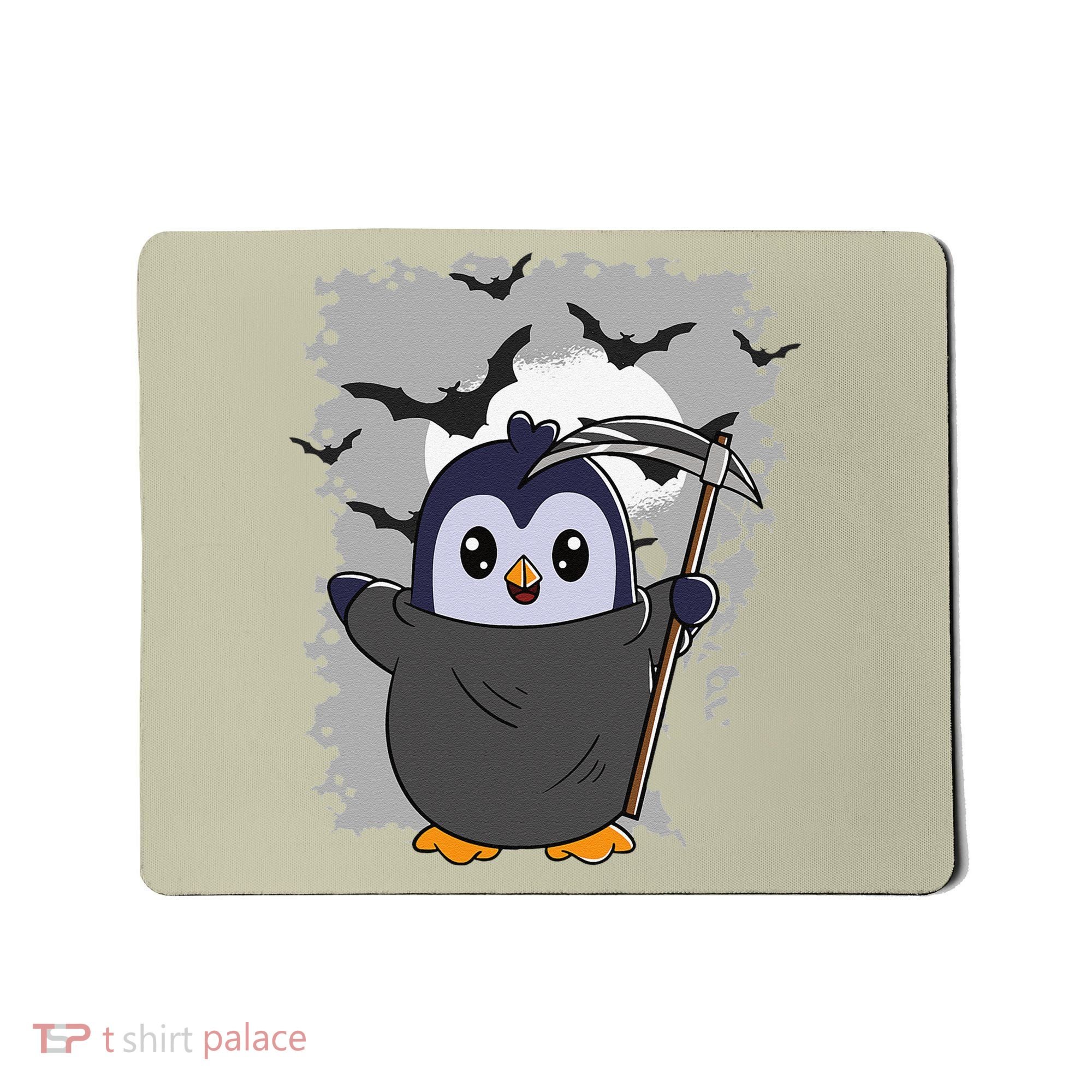 Grim Reaper Halloween Spooky Penguin Halloween Penguin Mousepad