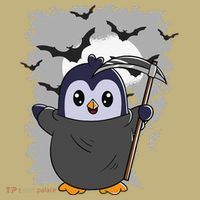 Grim Reaper Halloween Spooky Penguin Halloween Penguin Kids T-Shirt thumb 2