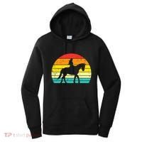 Girl Riding Horse Silhouette Sunset Retro Equestrian Women Women's Hoodie thumb 0