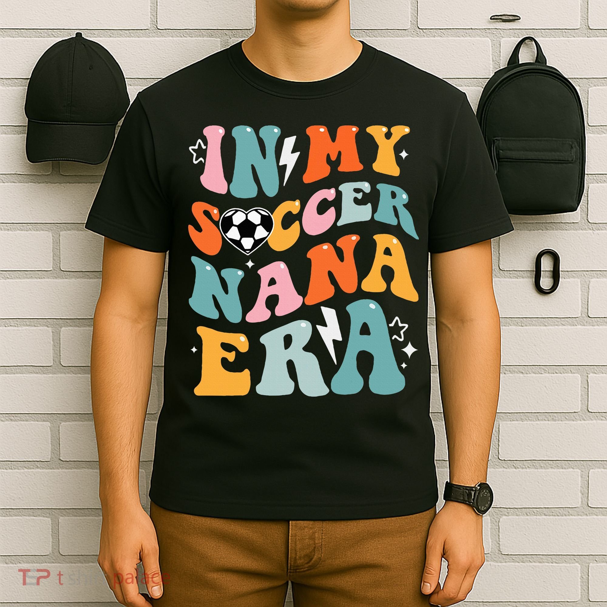 Groovy Retro In My Soccer Nana Era Funny Soccer T-Shirt