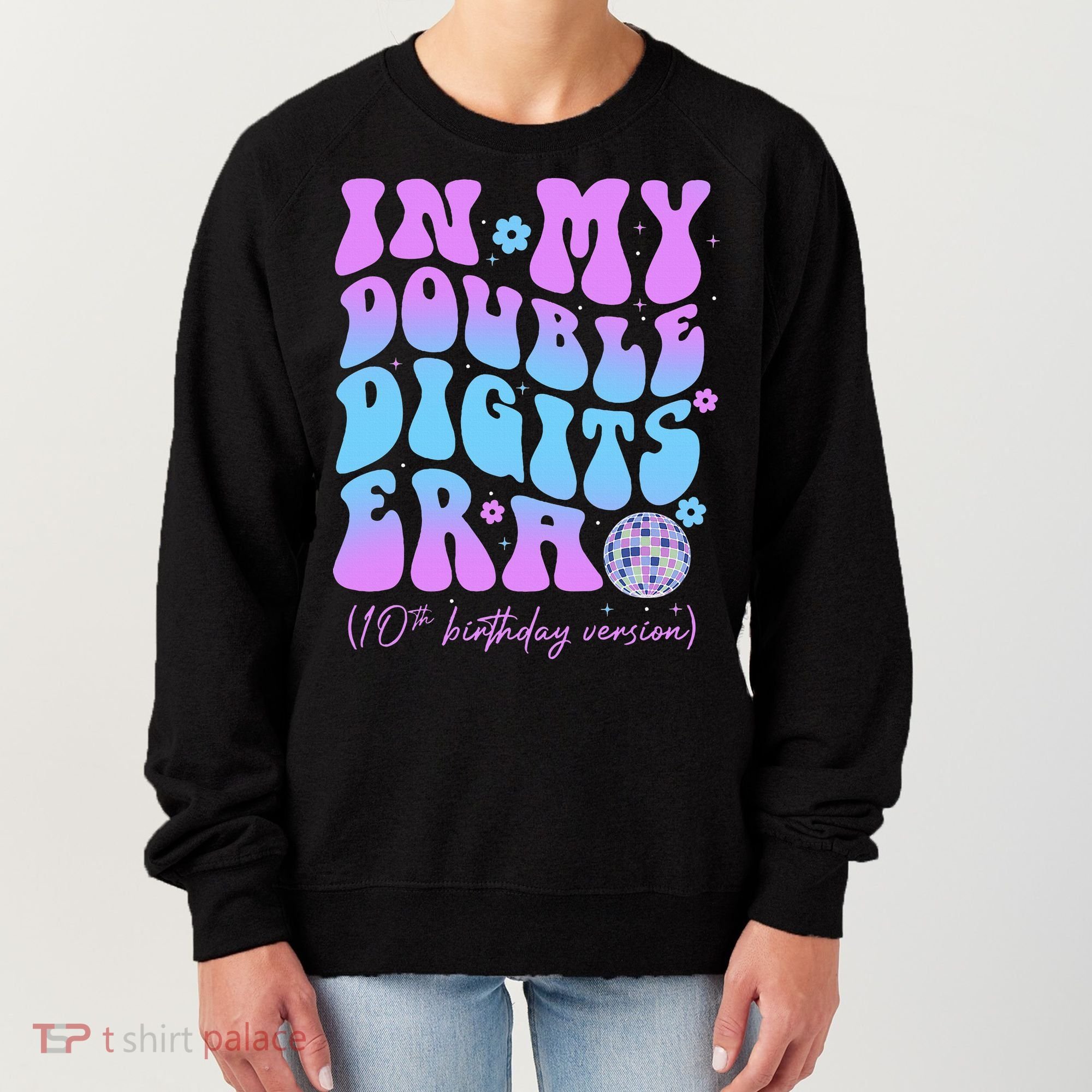 Groovy Retro In My Double Digits Era 10th Birthday Version Women's Sweatshirt