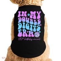 Groovy Retro In My Double Digits Era 10th Birthday Version Doggie Tank thumb 0