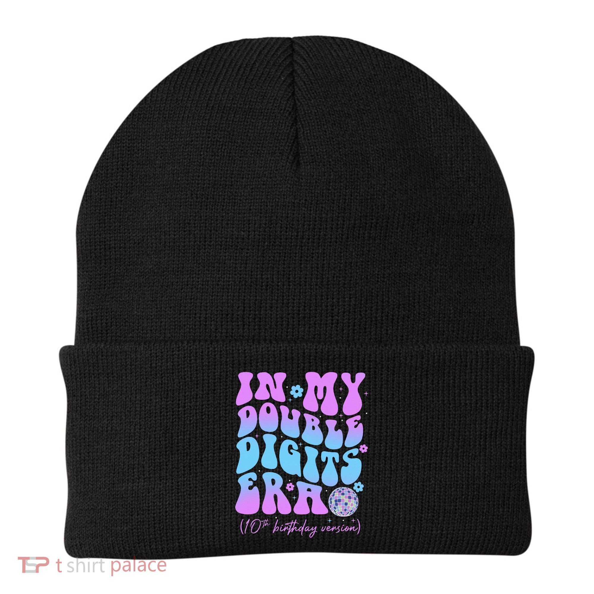 Groovy Retro In My Double Digits Era 10th Birthday Version Beanie
